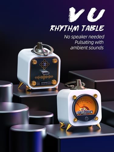 Wireless Audio Retro Analog VU Meter Sound Level Indicator DB Panel Display, VU Warm Back Light Audio Level Amp, Music Sync and Pickup Rhythm Ambient Lights - FVU1-W FVU01-S