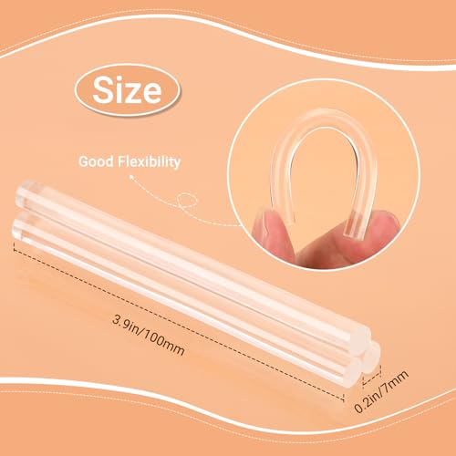 50 Pack Crystal Clear Hot Glue Sticks - 4" Long x 0.27" Diameter Mini Hot Glue Sticks for Fabric, Wood, Metal, Glass, Plastic, Floral 50 Pack/0.27x4 inch
