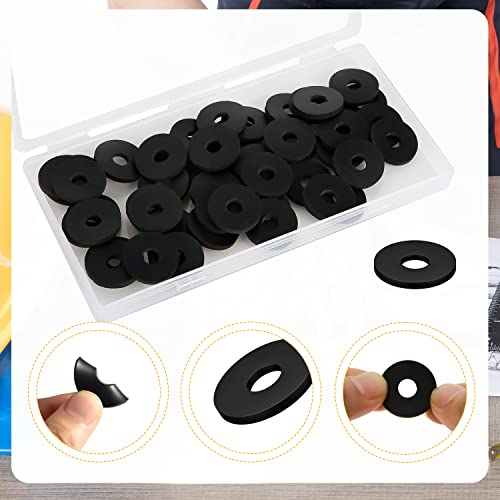 80pcs M8 x 25mm Flat Rubber Washers, Plumbing Gasket Kit Hose Gasket Set Heavy Duty Abrasion Resistant Rubber for Faucet Repair Household Appliances Vibration Suppression (1in)
