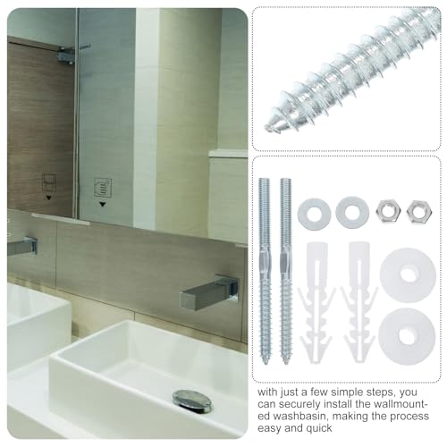 COHEALI Wash Basin Fixing Bolts, Wall Mounted Sink Installation Kit, 1 Set