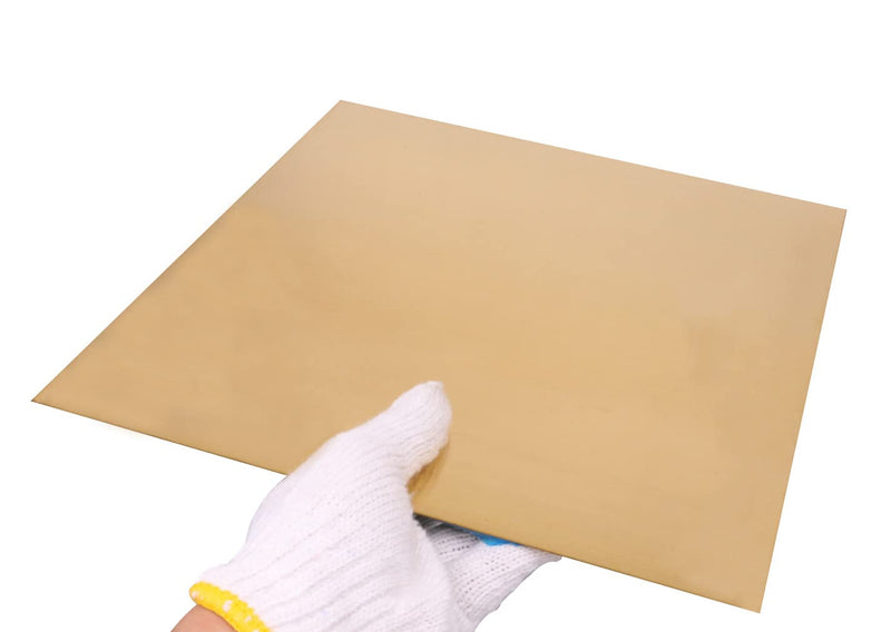 1 Pcs C280 Brass Sheet, 12" x 12", 18 Gauge(0.04"/1.02mm) Thickness, No Scratches, Protective Film on Both Sides 12"x12",18ga(1.0mm) 1