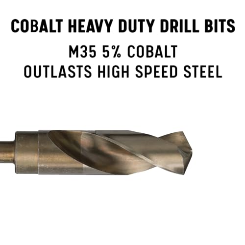 Drill America - D/ACO19/32 19/32" Reduced Shank Cobalt Drill Bit with 1/2" Shank, D/ACO Series 19/32"