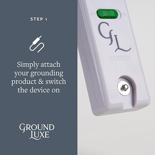 GroundLuxe Grounding Continuity Tester Kit – Battery‑Powered, 15 ft Cord Included – Instantly Test Sheets, Mats, Blankets & Pillowcases for Proper Earthing
