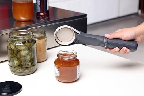 Zyliss Strongboy Jar Opener - Rubberized & Adjustable Jar Opener for Jars Up to 4" - Jar Opener for Seniors & Weak Hands - Kitchen Gadget & Tools - Lid Opener Tool for Jars - White New Grey
