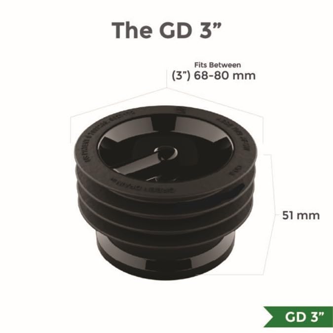 Waterless Trap Seal, 3 Inch, Fitting Pipes with Diameters Between 68-80 mm GD3
