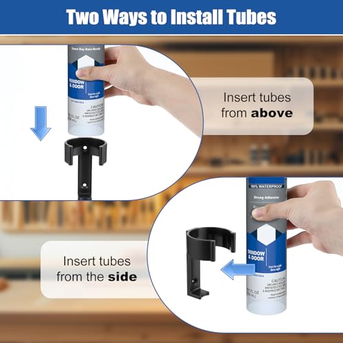 8 Pack Caulk Tube Holder, Wall Mounted 8