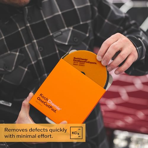 KOCHCHEMIE - One Cut Pad V2 - Medium Abrasive Pad for Removing Moderate Weathering & Scratches; Long-Lasting Compression Hardness; Contours Easily (150mm x 23mm) 150mm