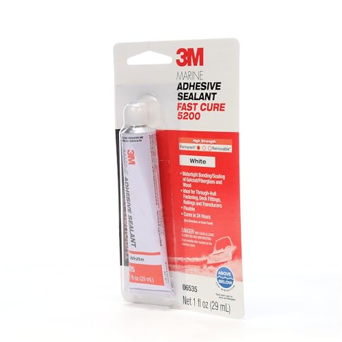 3M Marine Adhesive Sealant 5200FC, Fast Cure, White, 1 oz Tube 1 fl oz Tube