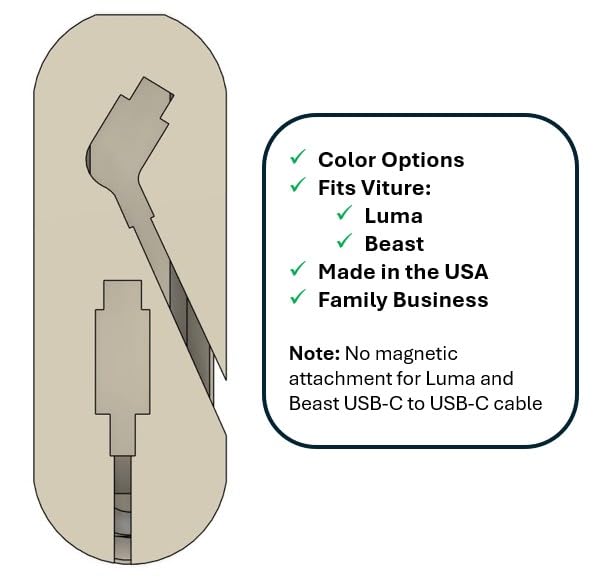 Flexible Cable Organizer for Viture Luma & The Beast – USB‑C to USB‑C Cable Fit - 3 Styles for Different Viture Models (Luma/Beast, Blue Flexible) Luma/Beast (Flexible)