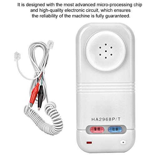 Telephone Phone Line Network Cable Tester Butt Test Tester Tool Cable Set with Ringer on Off Adjustment Function and Audio Pulse Conversion & Redial and Hang Up Function(White)