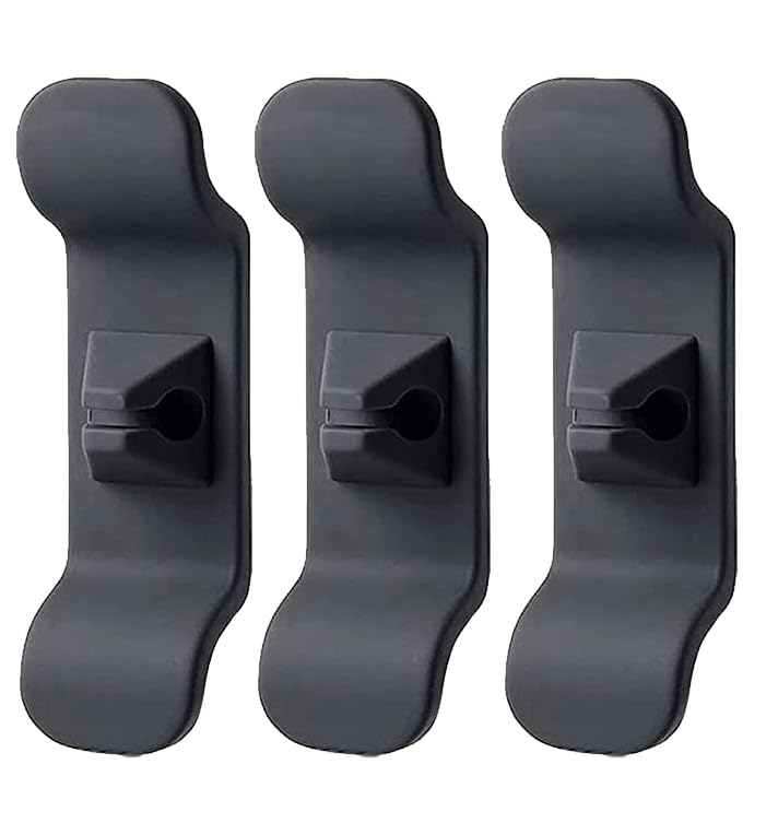 3Pack Black Appliance Cord Organizer, Self Adhesive Wire Holder | For mixer, air fryer, blender cords. Strong adhesive, easy peel-and-stick. Fits flat or curved surfaces. 3-pack value. 3PC