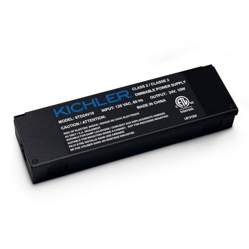 Kichler 6TD24V10BKT LED 24V Power Supply, 1.50x8.75x2.50, Textured Black
