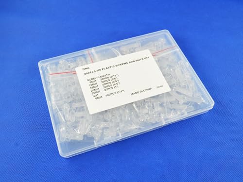 200 pcs Acrylic Screws and Nuts M6 Kit Metric Diameter 6mm