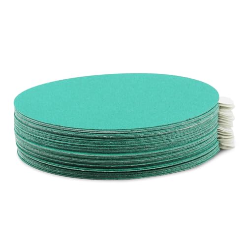 BHA 6" Green Film PSA Sanding Discs for DA Sander, 220 Grit - 50 Pack