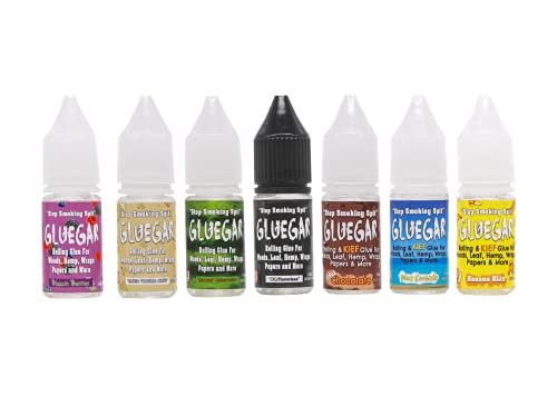 Caligars GlueGar Natural Rolling Glue for Woods, Papers, and Cigar Wraps - Flavored Adhesive Cigar Glue and Sealer, Easy to Use Plant Based Glue Sticks- 10 ML Squeeze Bottle (8 Pack Warped Watermelon) Og Flavorless 1 Pack
