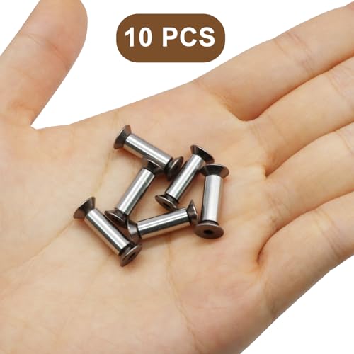 Waziaqoc Knife Handle Screws Rivets, Black, 10 Pack