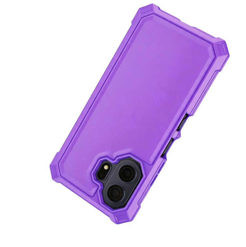Case for TCL Nxtpaper 70 Pro 5G with Screen Protector Full Body Protection | TCL 70 Pro Phone Case Front Silicone Bumper Frosted PC Back Shockproof Rugged Corner Military Grade Design Purple