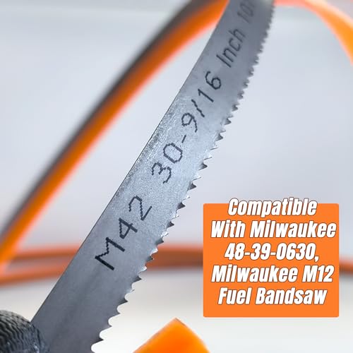 6 Pcs 30-9/16 Inch Bandsaw Blades for Milwaukee M12 Fuel Bandsaw, 14/18 TPI
