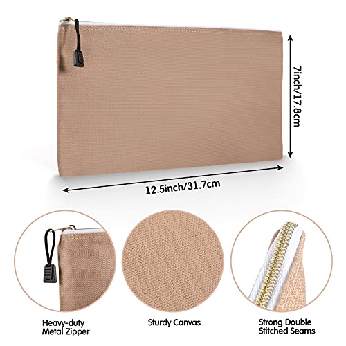 Frienda 10 Pieces 10 Pack Canvas Tool Pouch, Canvas Tool Bag with Zipper