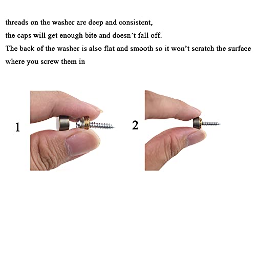 Hahiyo 14mm Diameter Mirror Screws Brushed Copper Material Solid Easy Install Brass Washer Decorative Caps Fasteners Nails Bronze 10 Pairs for Bathroom Mirrors Panels Kitchen Ceiling Arts Crafts 14mm-10sets-Bronze