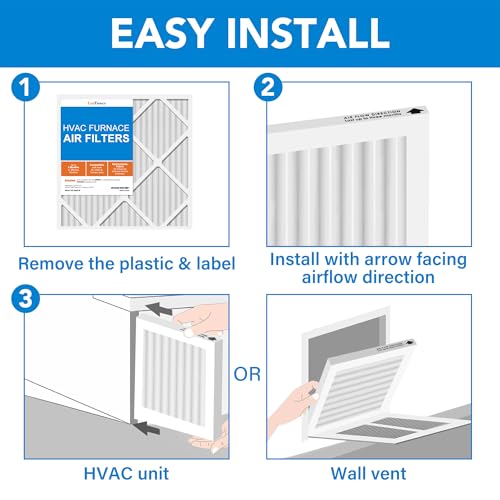 LotFancy 12x24x1 Air Filter MERV 13 4-Pack Pleated for Home Furnace HVAC AC MERV 13 4pcs