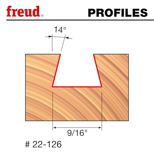 Freud 22-126: 9/16" (Dia.) Dovetail Bit with 1/4" Shank, 2" Overall Length
