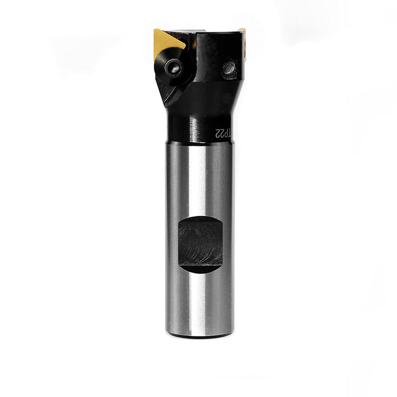 OSCARBIDE 1" Indexable End Mill 3/4" Shank 3-1/4" Length 2 Flutes TP22 | 2 TPCN1103PDTR TiN Coated Inserts | Square Shoulder Milling | For Steel & Cast Iron | Rigid Steel Body | Smooth & Durable