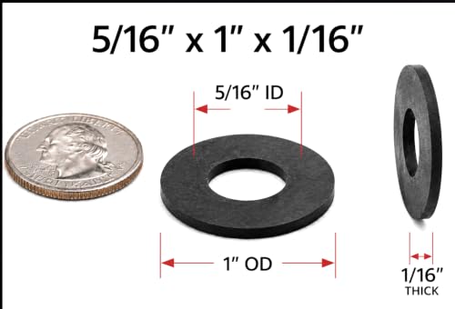 5/16" ID x 1" OD x 1/16" NBR Nitrile Rubber Flat Washers Oil Resistant for Automotive Powersports Auto Electrical Battery Trays Industrial Repair 20 Pack