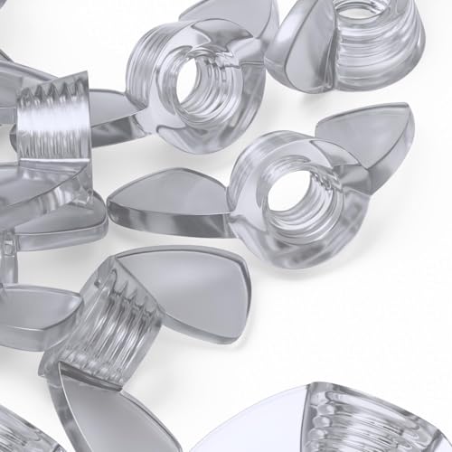 20x Clear Acrylic Plastic Butterfly Wing Nuts M4, Thumb Nuts