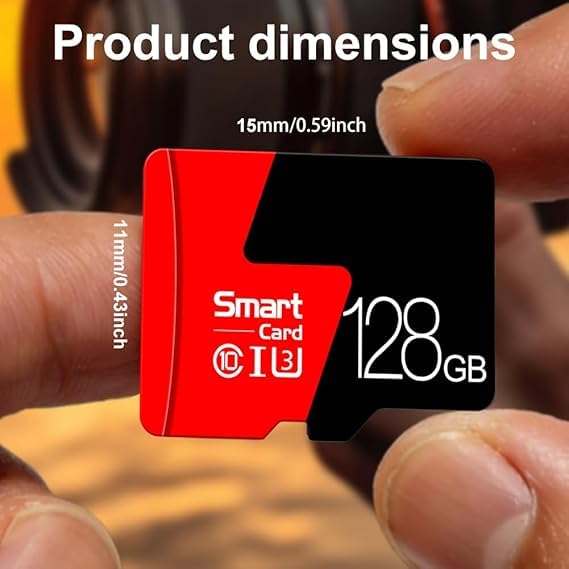 128GB High Speed SD Card with Adapter, TF Card for Security Cameras, Smartphones,Tablets,Drones - U3,Class 10,A1,Full HD Video (Black)