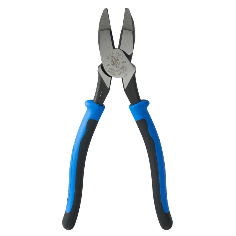 Klein Tools J2000-9NE Side Cutter Linemans Pliers, Made in USA, High Leverage 9-Inch Pliers Cut ACSR, Screws, Nails, Wire Cuts