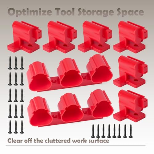 Tool Holders and Battery Holder Compatible with Milwaukee M12 12V Electric Drill Tools Wall Mount Plastic Hanger Suitable for Shelf Work Van and Toolbox Combo Holder Kit with 22 Screws