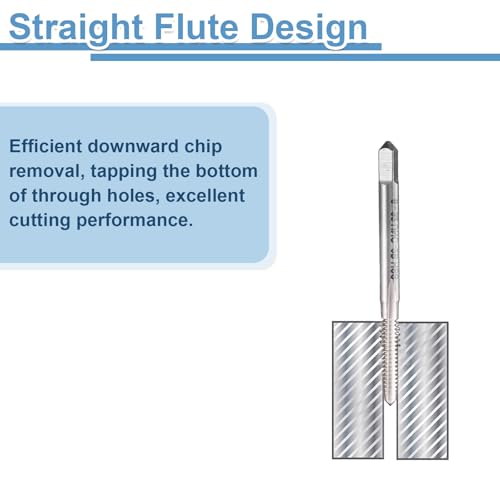 uxcell 6pcs Straight Flute Thread Tap, 6-32 UNC Screw Threading Tapping Tool Thread Milling Machine Taps, High-Speed Steel 6542 (HSS 6542) (Pack of 2) 6-32 UNC (Pack of 2)