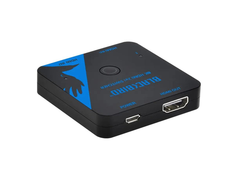 Monoprice 2x1 HDMI Switch, 8K@60Hz, 4K@120Hz, 48Gbps, HDMI 2.1, HDCP 2.3, HDR10+ and Dolby Vision, Low Latency Support, for HDTV, Xbox, PS5/4/3, Blu-Ray Player, Fire TV, Roku - Blackbird Series