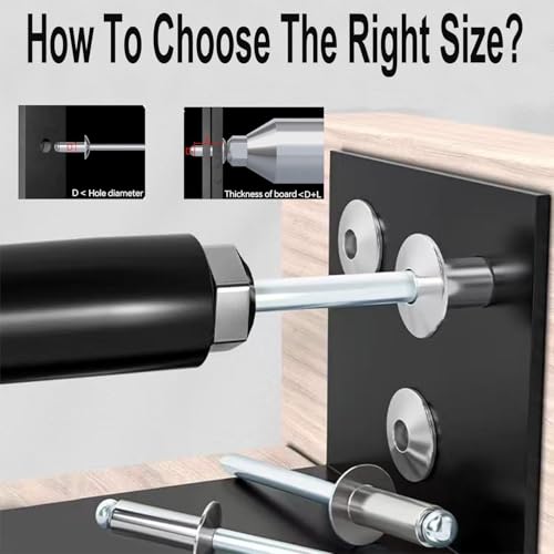 100pcs 3/16" x1/2" Stainless Blind Rivets,Pop Rivets,Open-End Blind Rivets 304 Stainless Steel Grip and Steel Mandrel, 4.8 x 12mm