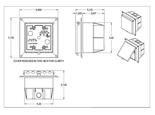 Arlington DBVR2C-1 Low Profile IN BOX Electrical Box with Weatherproof Cover for Flat Surfaces, 2-Gang, Vertical, Clear