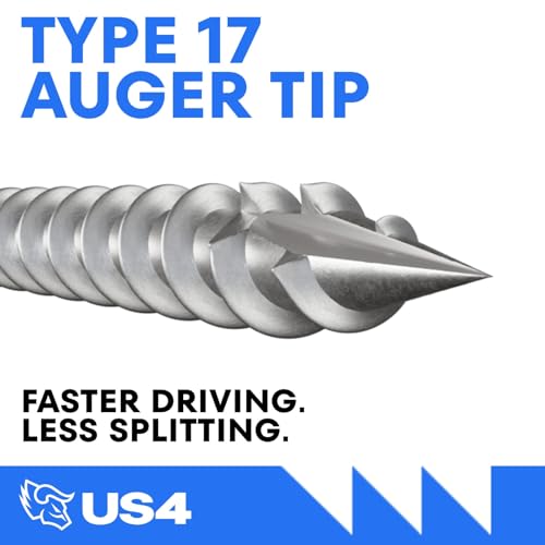 US4 - #10 x 3-1/8" Gray Flat Head Screws Stainless Steel | Stainless Steel Wood Screws | T25 Star Drive | Self-Drilling Screws for Framing, Subflooring & Decking | 305 SS (100, #10 x 3.125 Inches) 100 #10 x 3-1/8"
