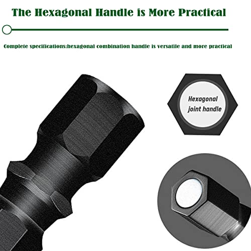 8 PCS Black Dry Diamond Drill Bits Set, Hex Shank Diamond Hole Saw Kit with Storage Bottle, for Granite Marble Tile Ceramic Stone Glass Hard Materials (Not for Wood) with Size 3/16'' to 9/16''