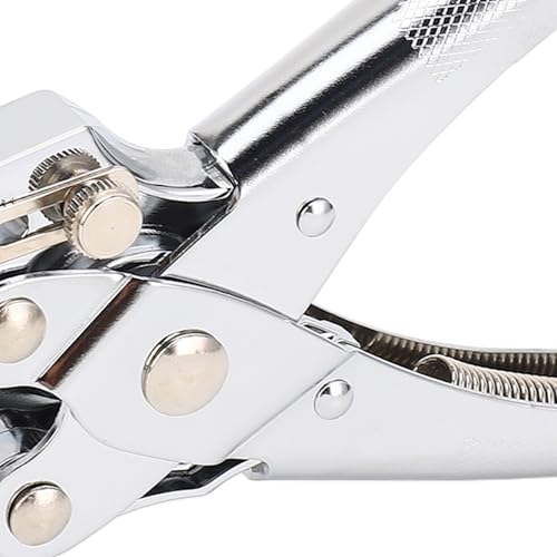 30 Sheets Capacity 5mm Single Hole Puncher with Cr Plated Head for A4 Paper Non Slip Grip Easy Punch Lever Design Depth Adjuster Metal Handheld Punching Tool for Home Office