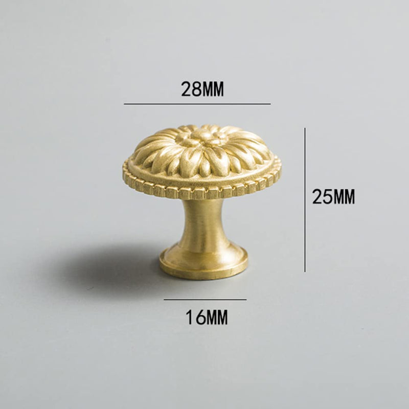 Brass Cabinet Round Knobs, 4 Pack Gold Euro Style Cabinet Knob Dresser Drawer Modern Dresser Drawer Knobs, Vintage Brass Cabinet Knobs 4pack