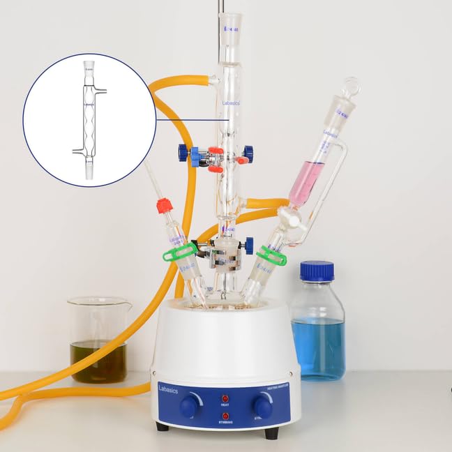 Labasics Borosilicate Glass Allihn Condenser with 24/40 Joint 400mm Jacket Length Lab Glass Condenser 400 mm