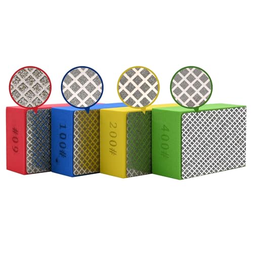8pcs Diamond Hand Polishing Pads for Ceramic Tile Glass Grinding,Sanding Blocks Polishing 60#,100#,200#,400# 8PCS-60#-100#-200#-400#