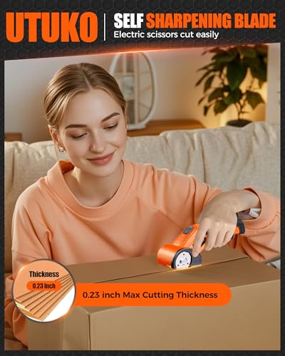 Electric Cardboard Cutter, 3500mAh Cordless Electric Scissors Orange