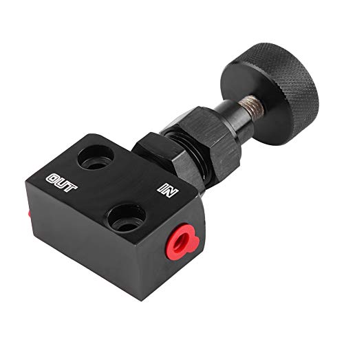 Brake Proportioning Valve, Universal Motorsport Shut Off Pressure Regulator Car Valve Aluminum 150PSI - 1200PSI Proportion Adjustable Prop Bias Adjuster Racing Lever (Black)