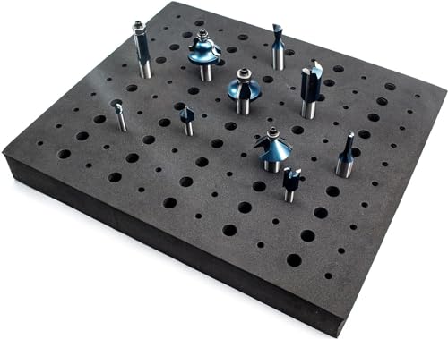 POWERTEC Router Bit Tray Organizer - Holds 110 Bits Each Tray | 50 1/2" and 60 1/4" Shank Router Bit Holder for Tool Box and Drawer Storage Solution, 2PK (71046-P2) 2PK, 110 PCs Router Bits Storage Router Bit Storage Tray (2PK)