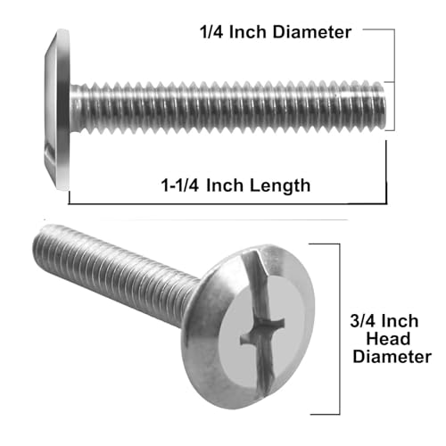 Qty. 6 to 100 Pieces 1-1/4" Long Stainless Steel Hurricane Sidewalk Bolts (50) 50