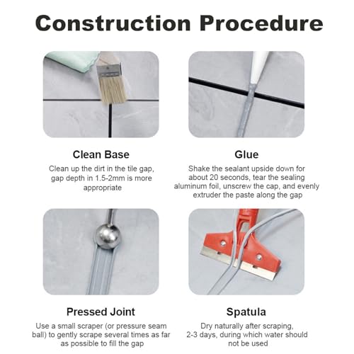 Tile Grout Repair Kit, White Grout Filler Rstore & Renew Tile Joints Line, Tile Renovation Spot Repairs Made Easy for wall Floor Tiles, countertops, Sinks, Toilets, bathtubs - White, 5.07fl.oz/150ml