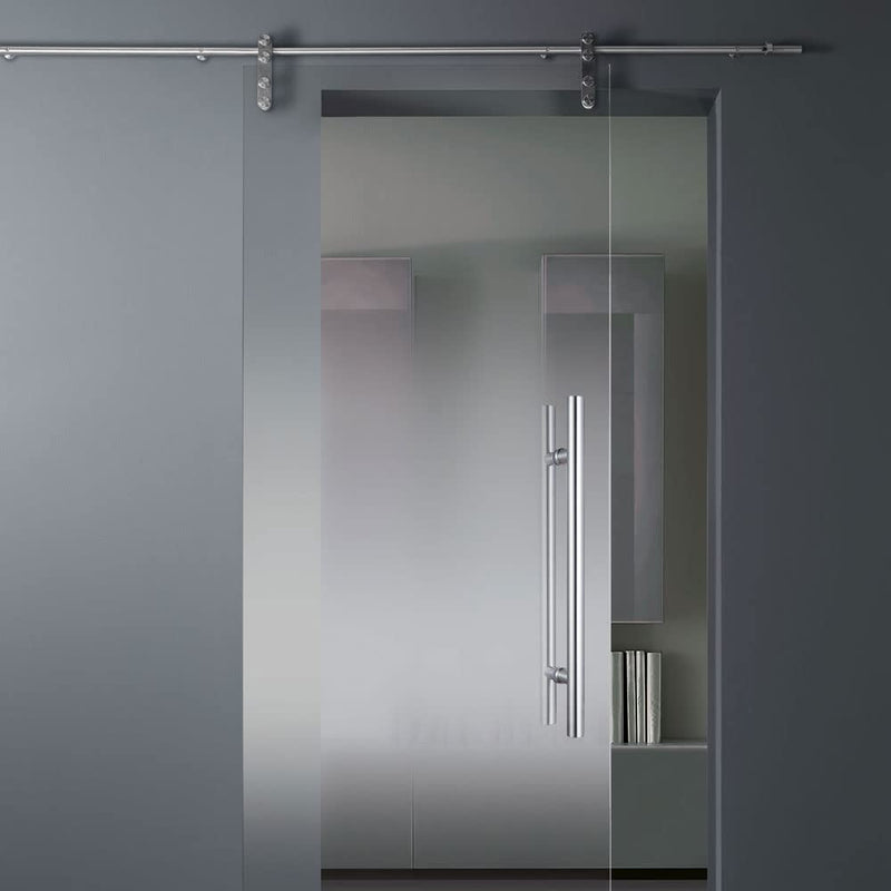12inch/Thick 1.2mm/304 Push Pull Door Handle Solid Standoffs Heavy-Duty Commerial Grade-304 Stainless Steel Door Pull for Pulling and Pushing Sliding,Barn Glass and Shower Doors 12 Inch Silver