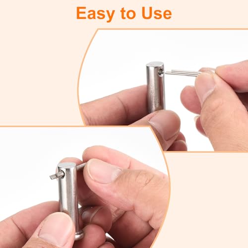 uxcell 25Pcs 3/8" x1-1/2 Single Hole Clevis Pins, Carbon Steel Flat Head Single Hole Clevis Pins for Mechanics Repair, Furniture Installation, Industrial Equipment, DIY (Silver) 3/8"x1-1/2" 25