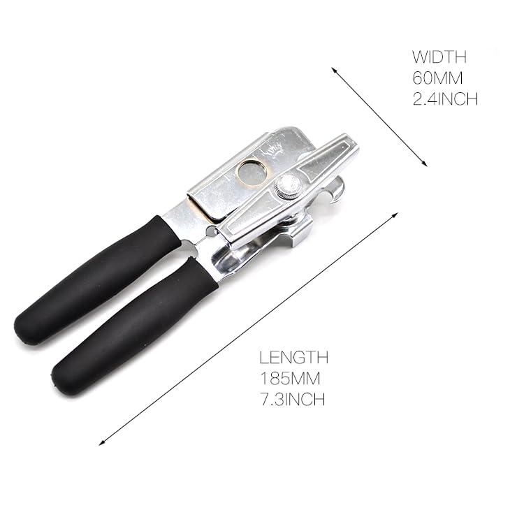 2 Pack Commercial Grade Heavy Duty Manual Can Opener with Easy Crank Oversized Turning Knob/Super Thick 20GA 2.0mm Steel with Chrome Plate Finish/Fit All Size Large Cans